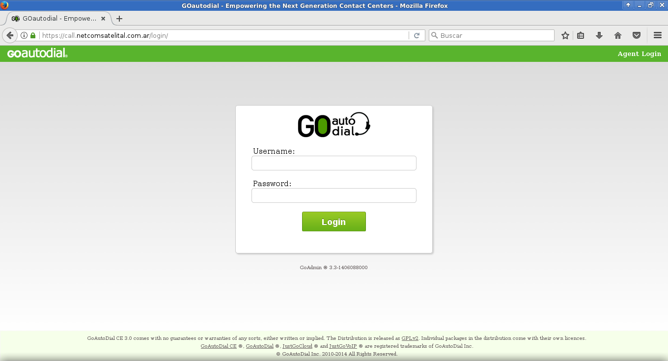 Pantalla de ingreso
