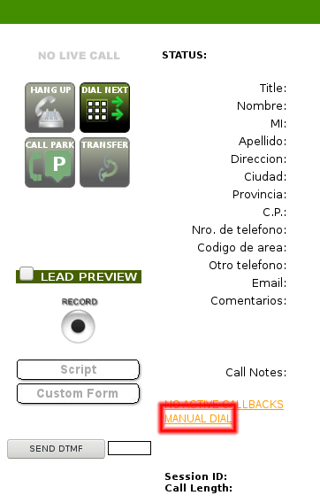 Enlace MANUAL DIAL