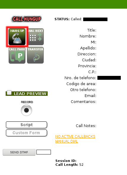 Cortar la llamada